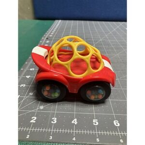Oball Go Gripper Car With Rattle Tires Red and Yellow Toddler Toy